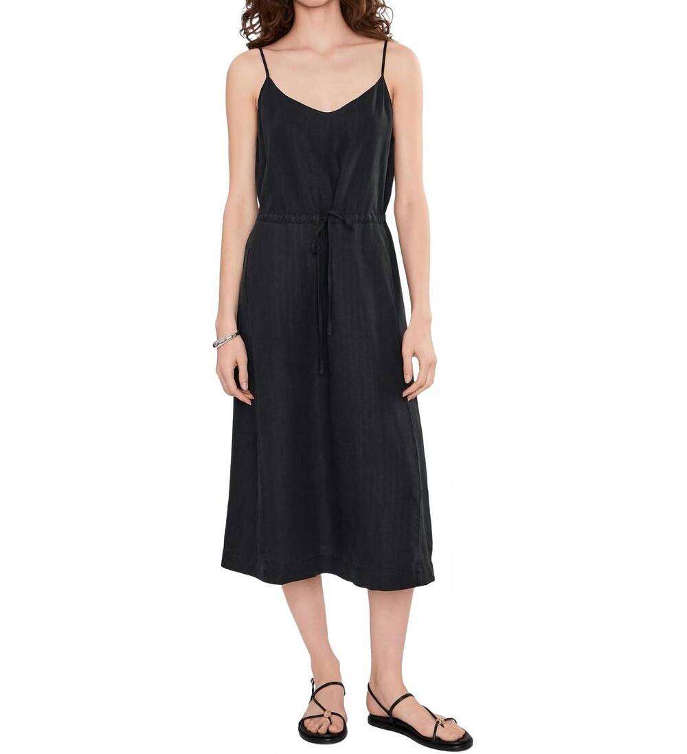 NEW MICHAEL STARS sabine tie front dress in black